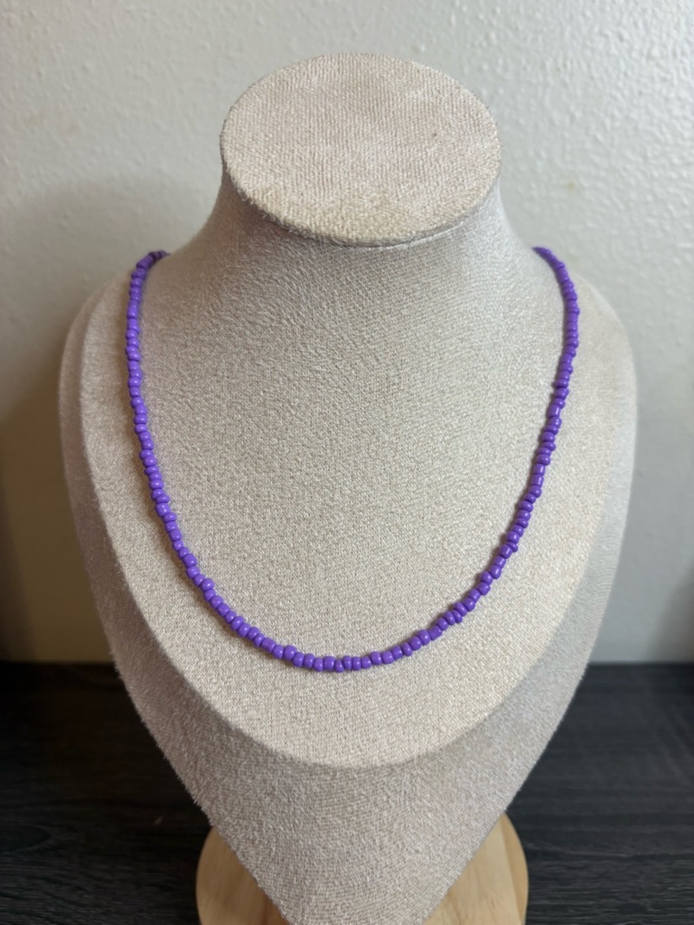 Handmade Purple Seed Bead Necklace